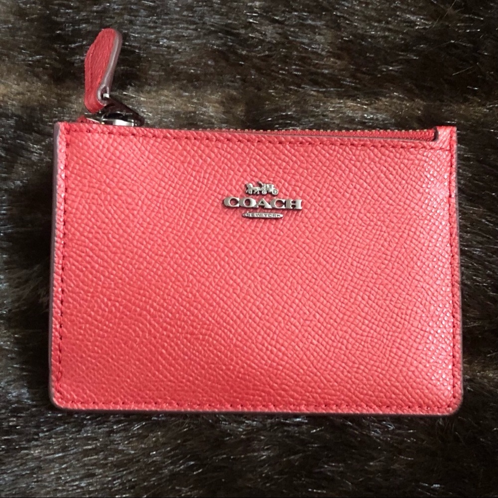 NWT Coach Mini ID/Change Purse red
